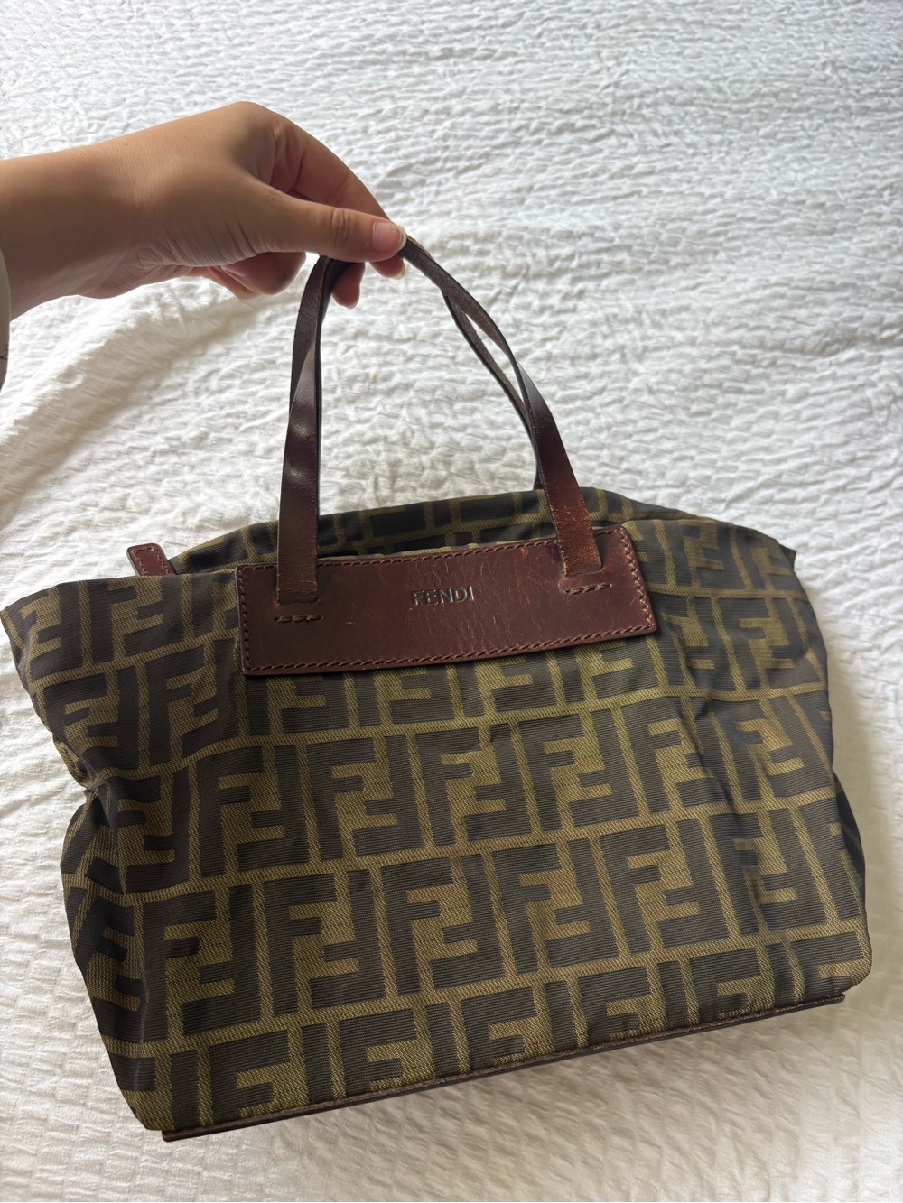 Fendi Brown & Olive Monogram Duffel Bag